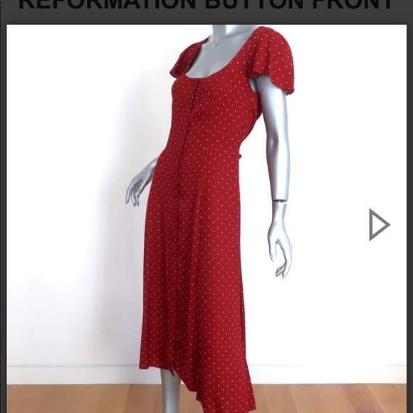 Reformation Synthetic Harbor dress in red - Picture 4 of 16